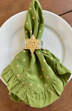Load image into Gallery viewer, Gold Dot Green Napkin Set
