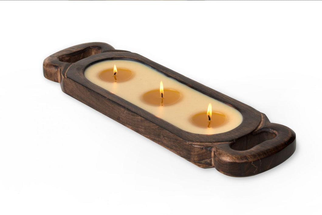 3 Wick Wood Candle