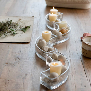Glass Appetizer Dishes/Tealight Holders, Set of 4