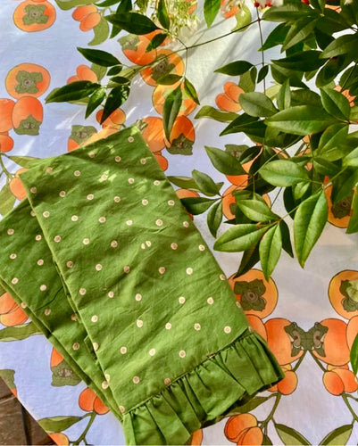 Gold Dot Green Napkin Set