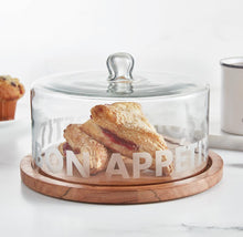 Load image into Gallery viewer, Bon Appetit Glass Cloche Tray
