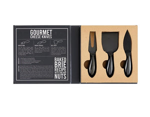 Matte Black Stainless Steel Cheese Knife Set