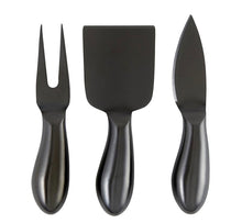Load image into Gallery viewer, Matte Black Stainless Steel Cheese Knife Set