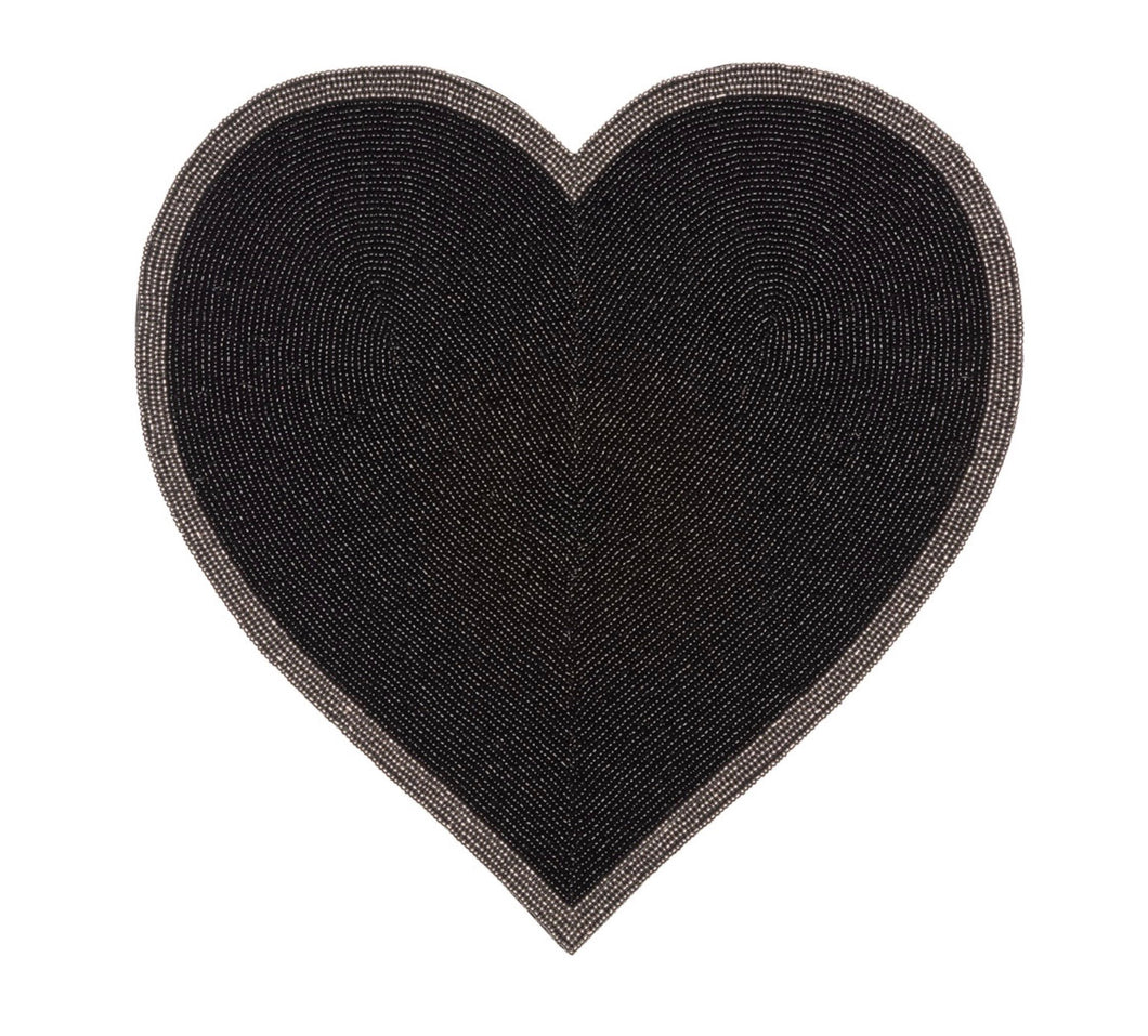 Black Heart Placemat - Set of 4