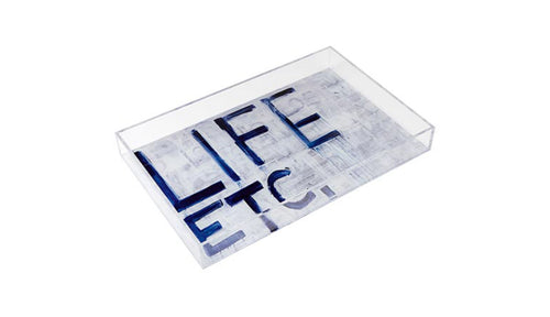 Lucite Life Etc. Tray
