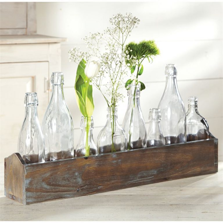 Wood Vase Caddy